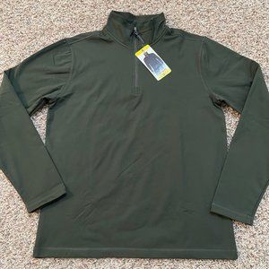 NWT 32 Degrees Heat Men’s Fleece Tech 1/4 Zip Pullover Shirt Green, Size S